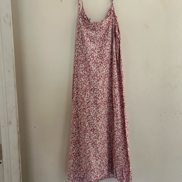 Uniqlo Pink Floral Midi Dress - Picture 2 of 4